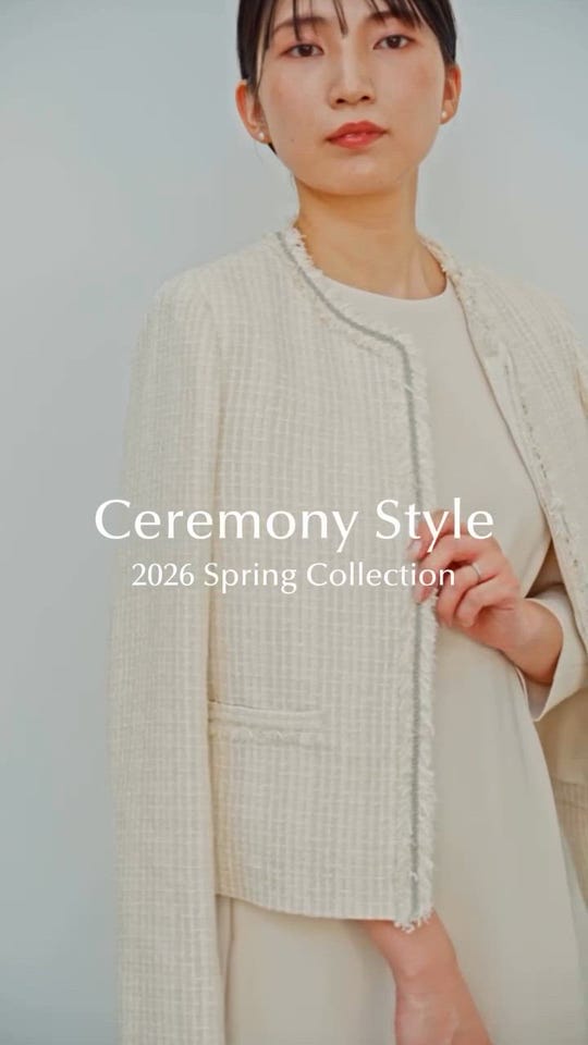 ROPÉ(ロペ) / ミックスツイードノーカラージャケット/26SS (ジャケット