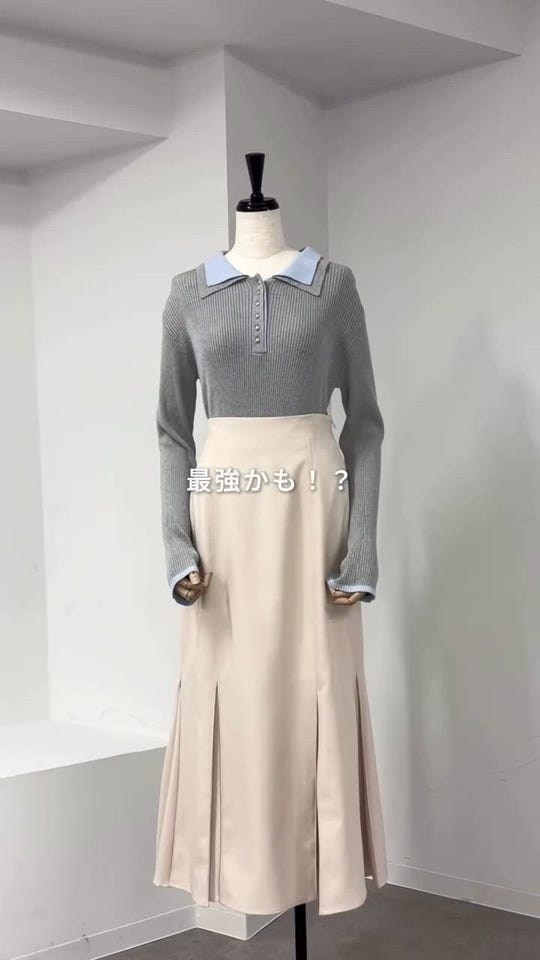 VIS(ビス) / ダブルカラーポロニットトップス (トップス / ニット