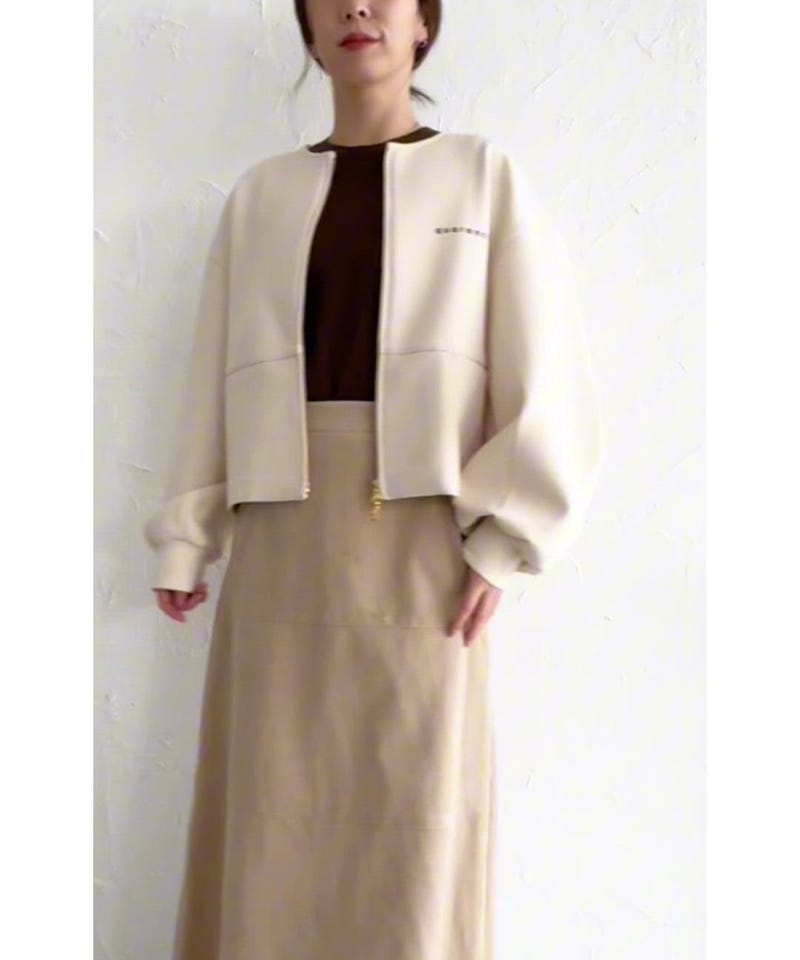 Paprika ラックス　ミリタリークロス ノーカラーブルゾン 追加予約》SHIPS any:〈洗濯機可能〉ダブルクロス ノーカラー ジップ