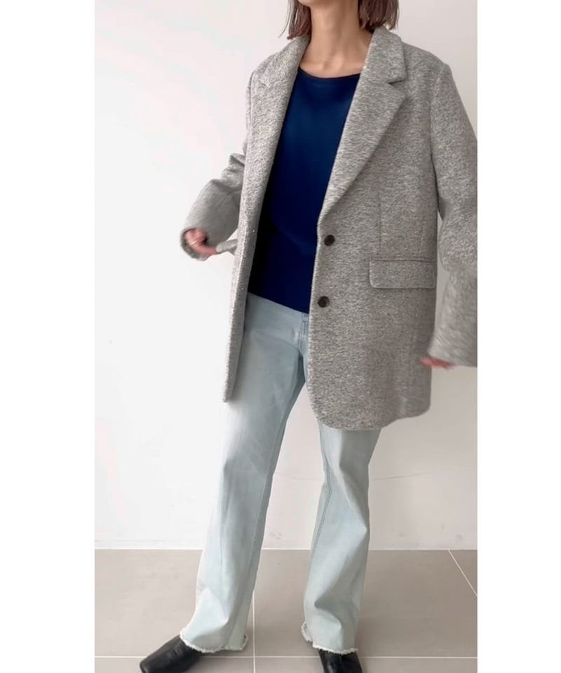アパルトモン 定価14.3万 23AWCHAUMES ツイードオーバージャケット 新色追加！Jasmine 新作 オーバーサイズの抜け感がオシャレツイード