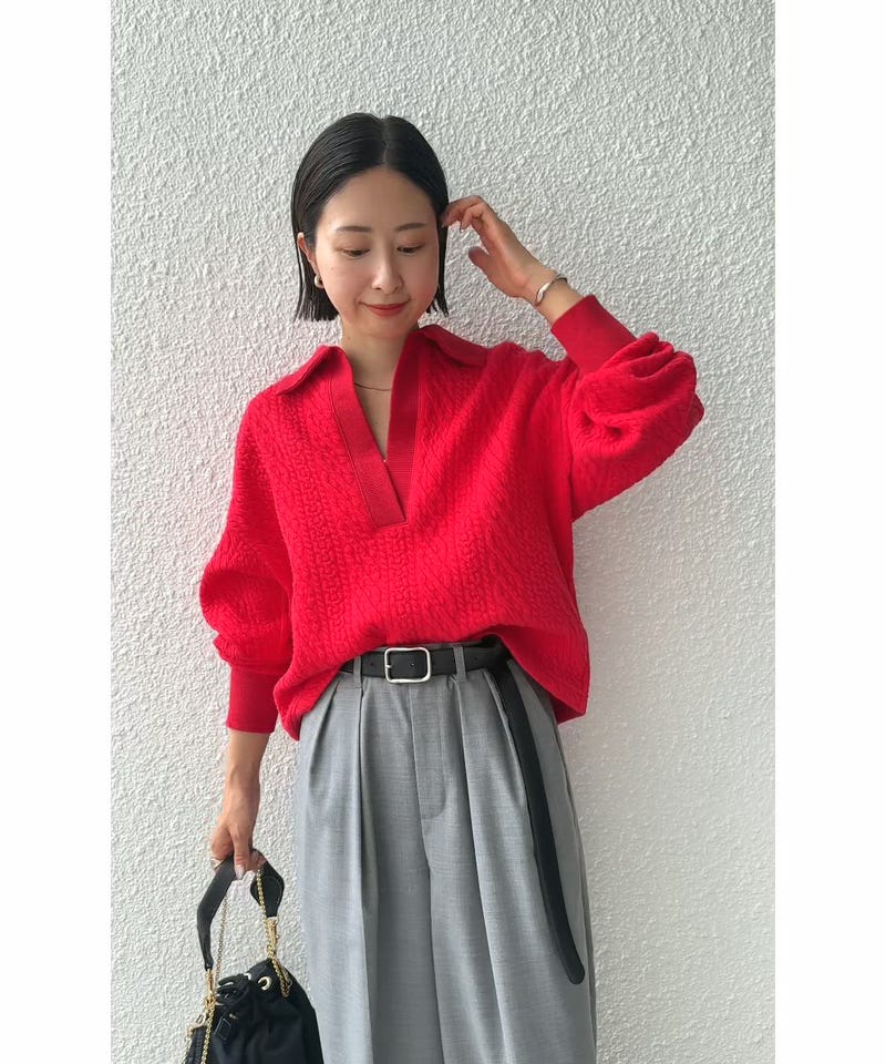 ドルチェ＆ガッバーナ　可愛いノーカラーニットジャケット　未使用 quaranciel:〈手洗い可能〉ノーカラー ポケット ニット