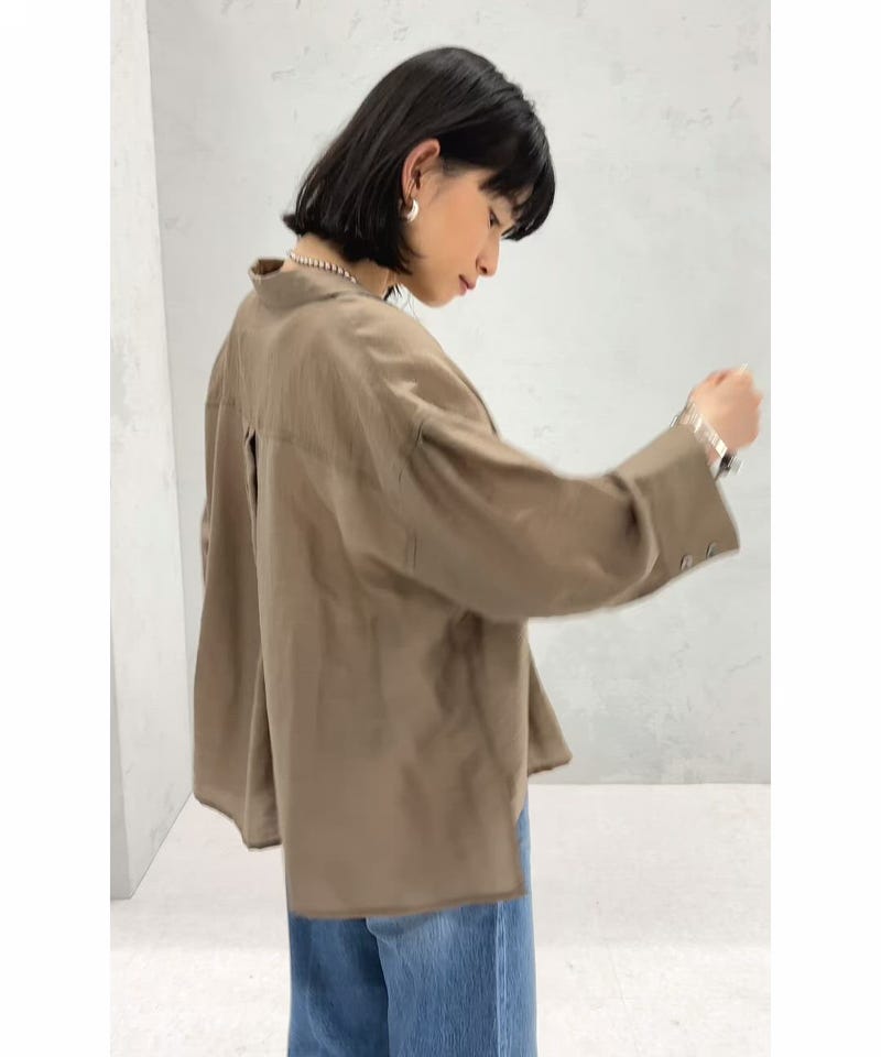 【新品】SHIPS　麻調メッシュ半袖ビッグシャツ　オフホワイト 手洗い可能〉麻調 メッシュ 半袖 ビッグ シャツ（シャツ
