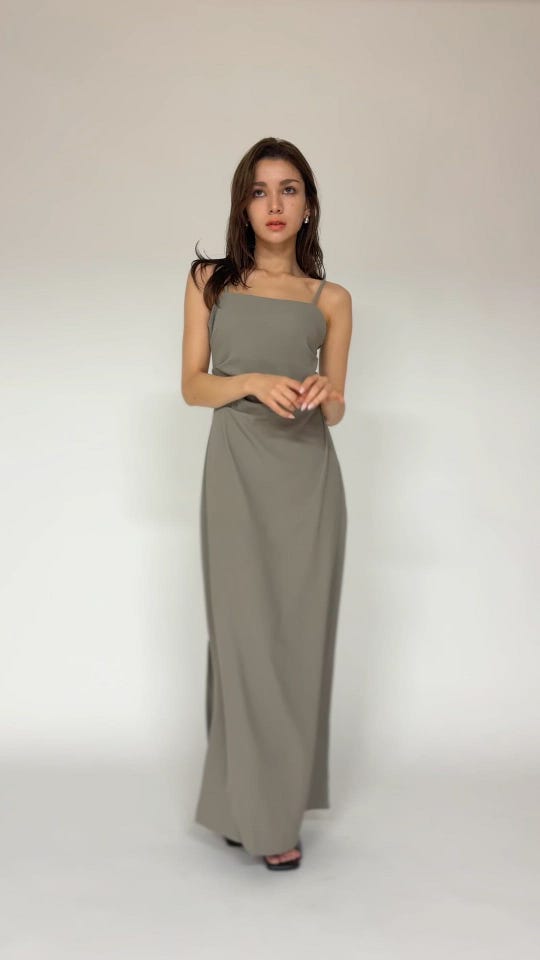 デザイン タック スリット キャミワンピース KINO THE KEI 全2色