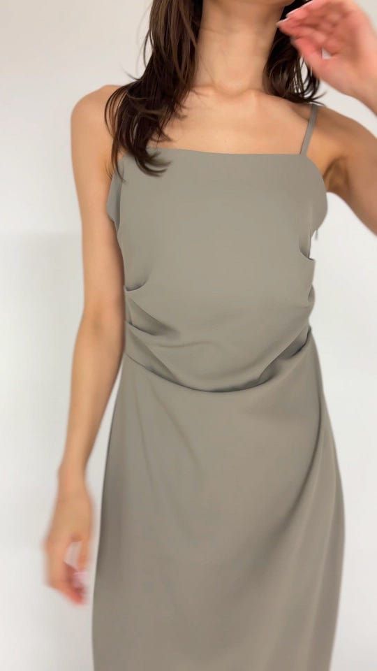 デザイン タック スリット キャミワンピース KINO THE KEI 全2色