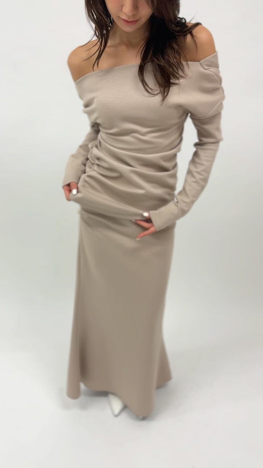 2WAY ドレープ アシンメトリー ヘム プルオーバー ( セットアップ可