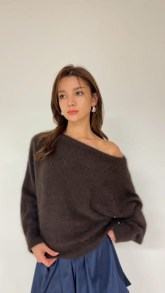 アンゴラ ファー オフショル ニット KINO THE KEI 全3色｜ktk441-0141