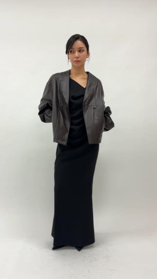 アシンメトリー ドレープ キャミ ワンピース KINO THE KEI 全5色