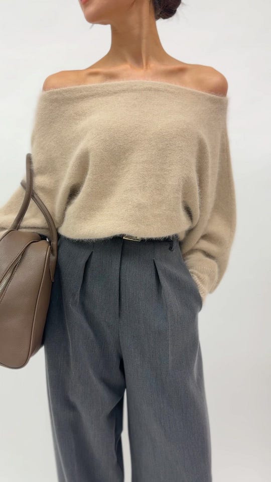 アンゴラ ファー オフショル ニット KINO THE KEI 全3色｜ktk441-0141