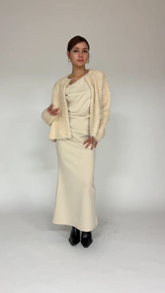 11/下旬頃発送予定！オフショルダ― 2WAY ドレープ ワンピース